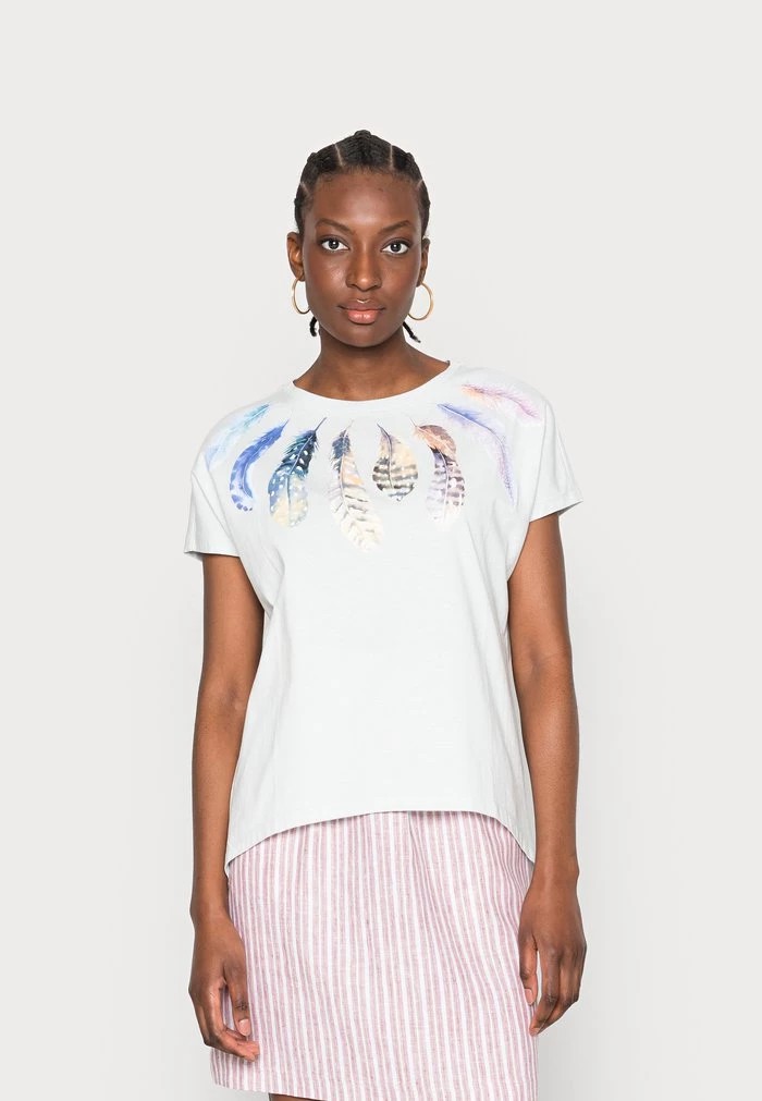 T-Shirt ANNA FIELD Anna Field Print T-shirt Bleu Femme | SDR-4060863